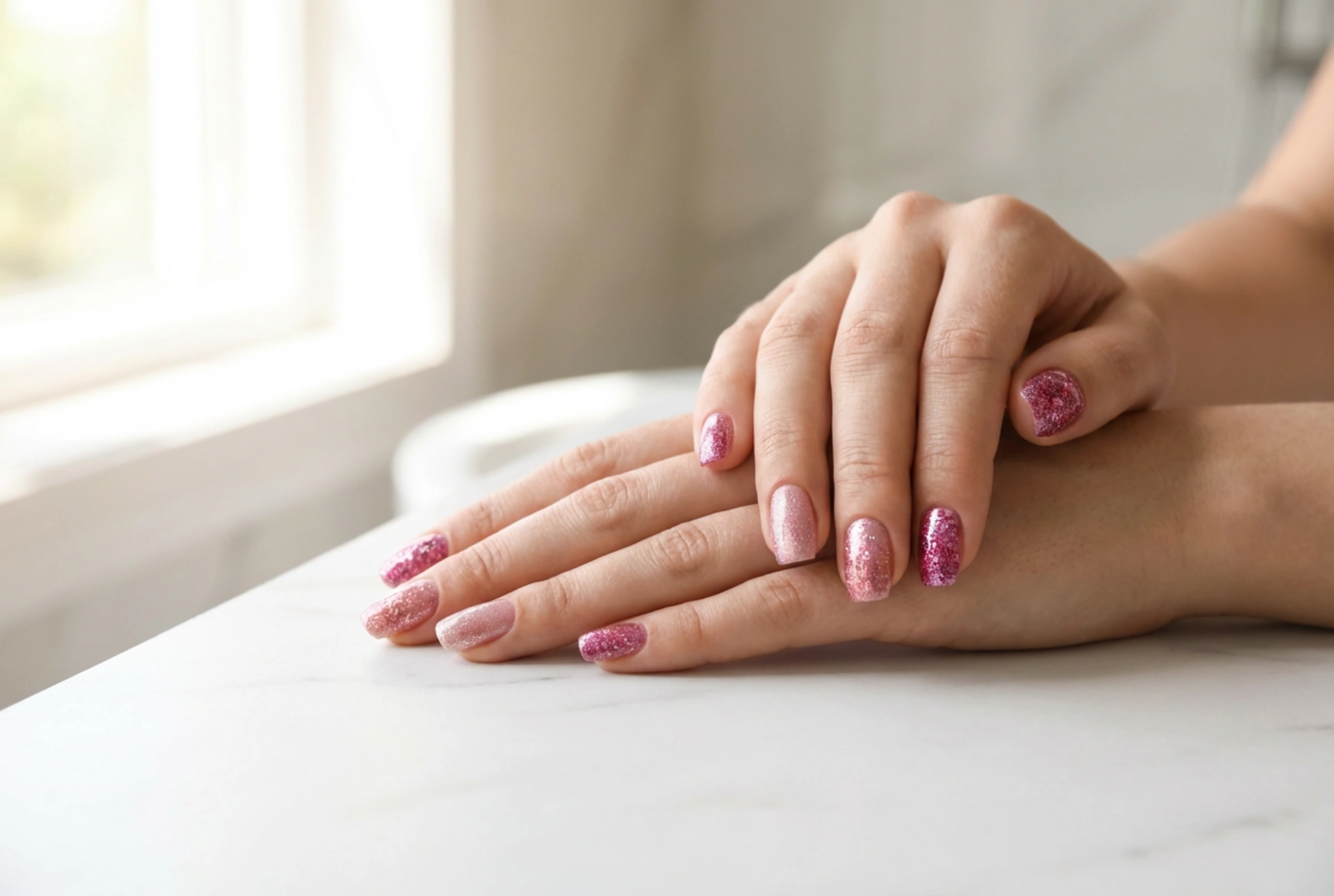 Unhas com Glitter Rosa: Como Combinar Tons e Texturas