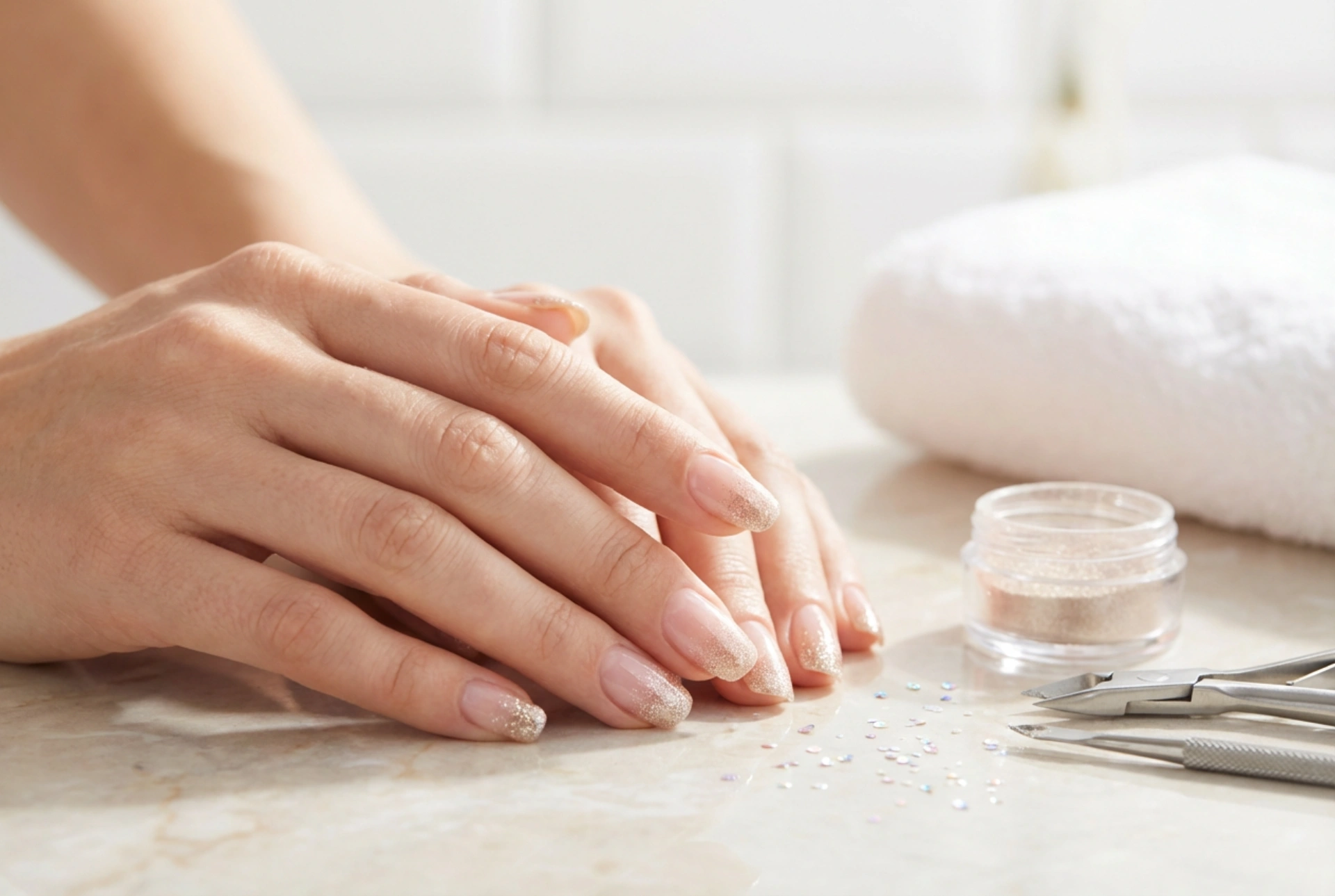 Ivinoù gant glitter ombre: un tremen flour a sked pazenn-ha-pazenn