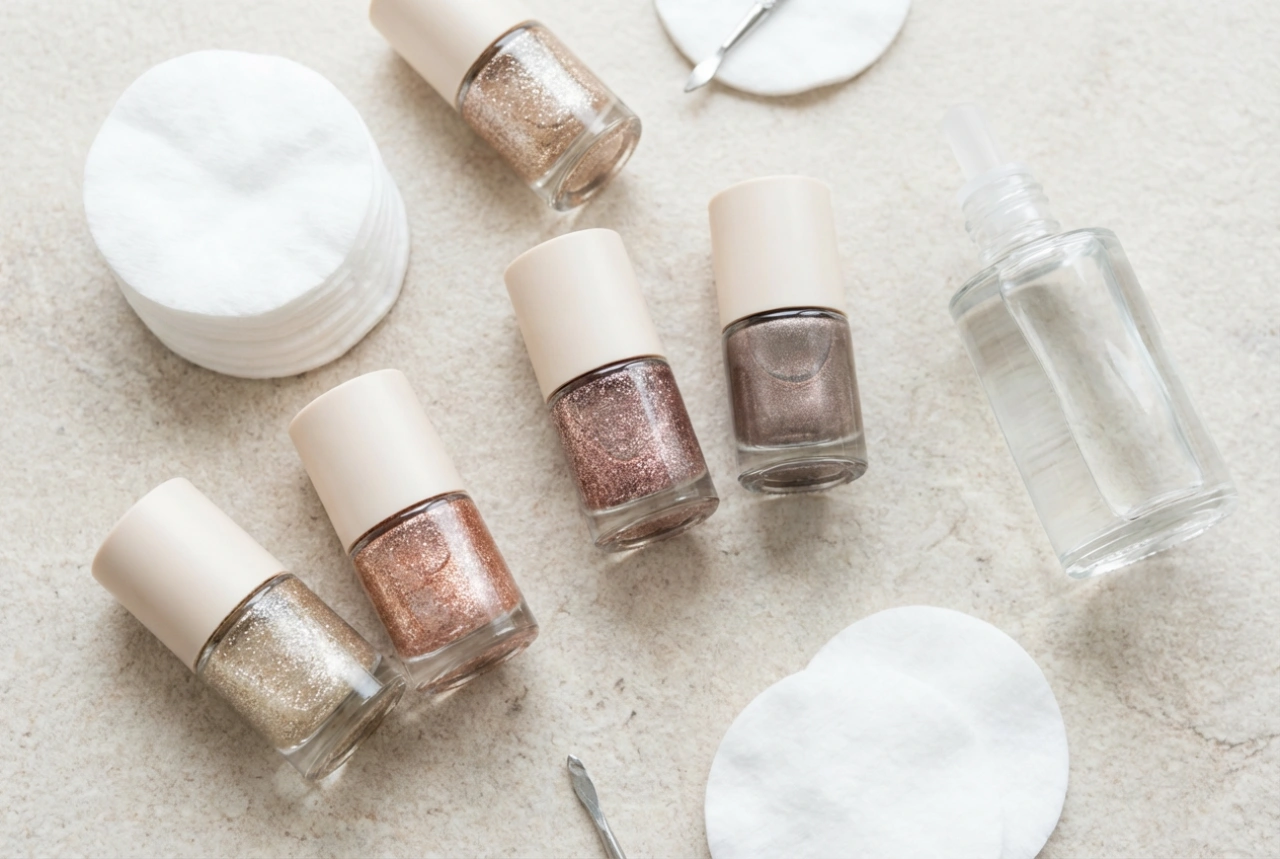 Esmaltes com glitter: técnicas de aplicação e remoção facilitada