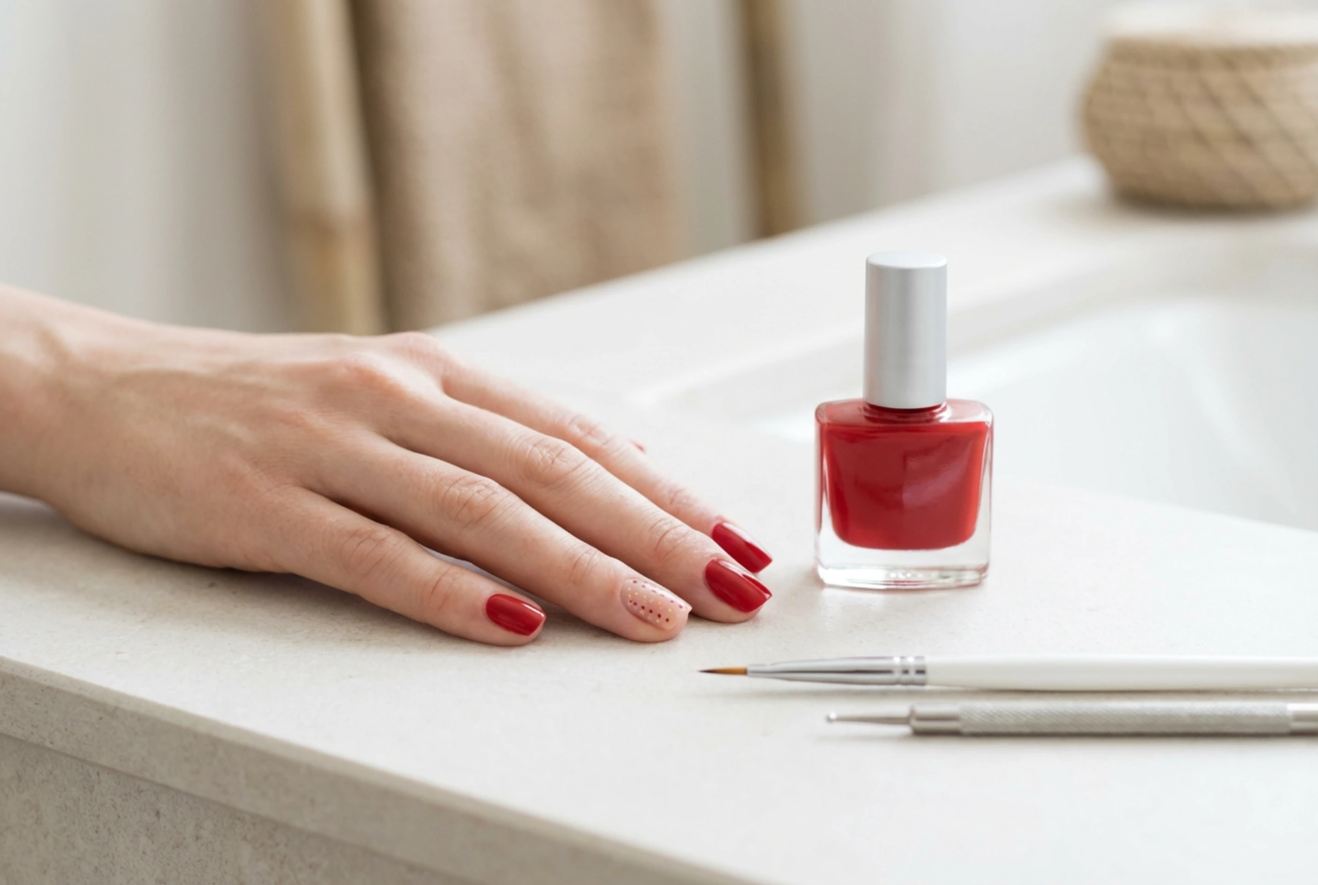 Designs de unhas vermelhas: técnicas simples, ferramentas e erros comuns