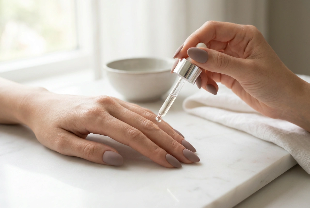 Unhas de gel fosco passo a passo: top coat fosco, secagem e cuidados