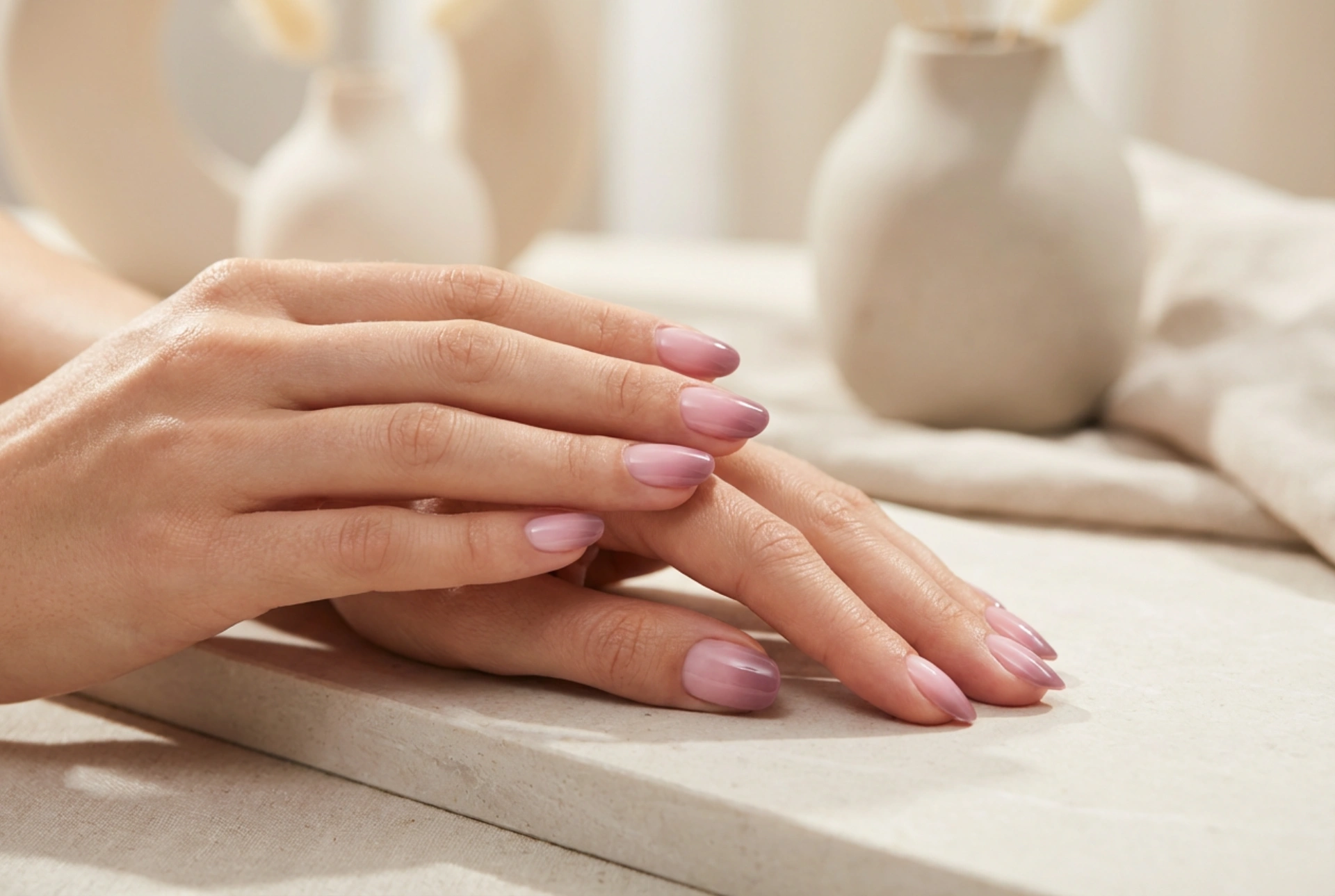 Manicure híbrida ombré: técnicas de sombreamento com vernizes híbridos