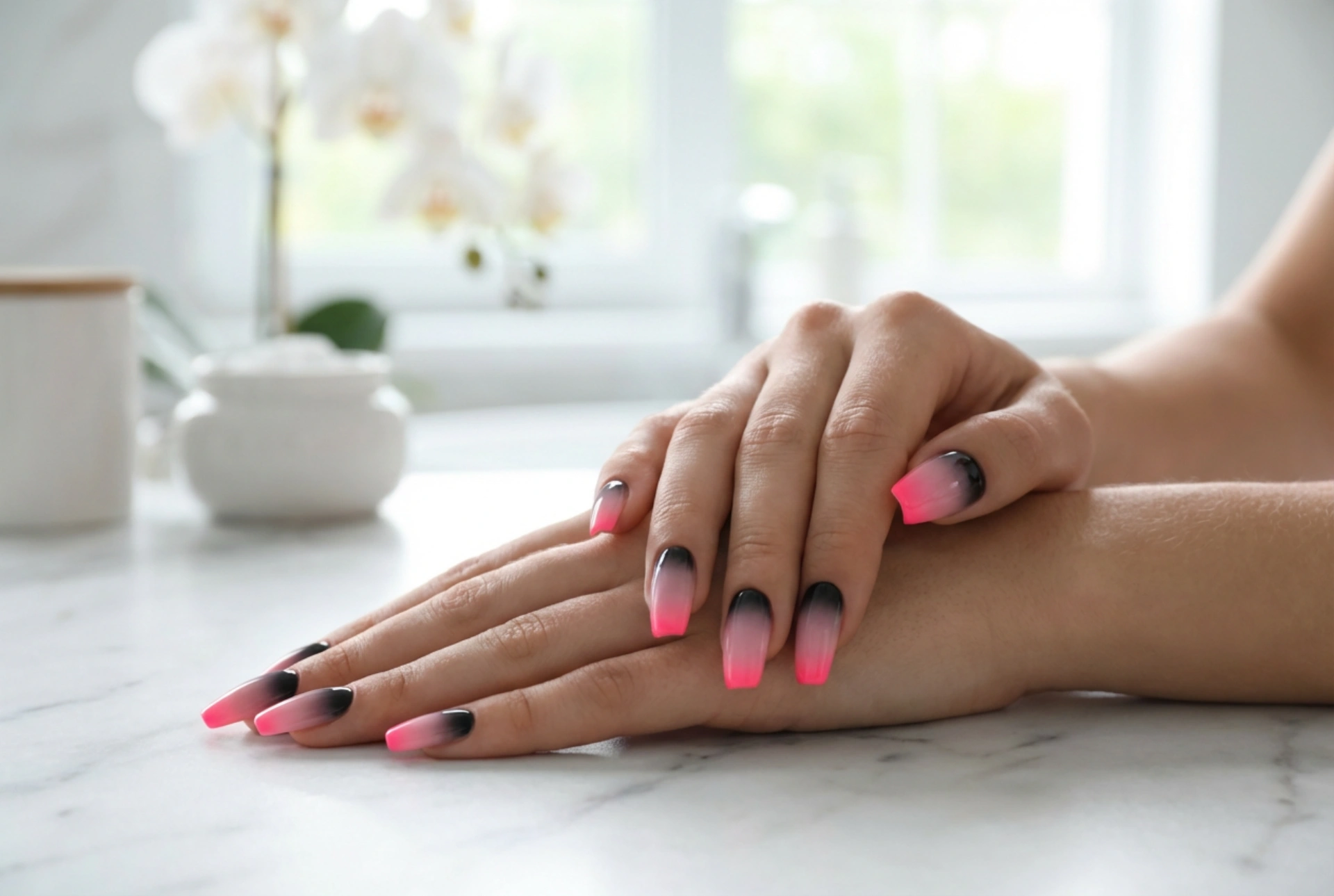 Unhas ombre preto e rosa: de neons a tons pastéis, passo a passo