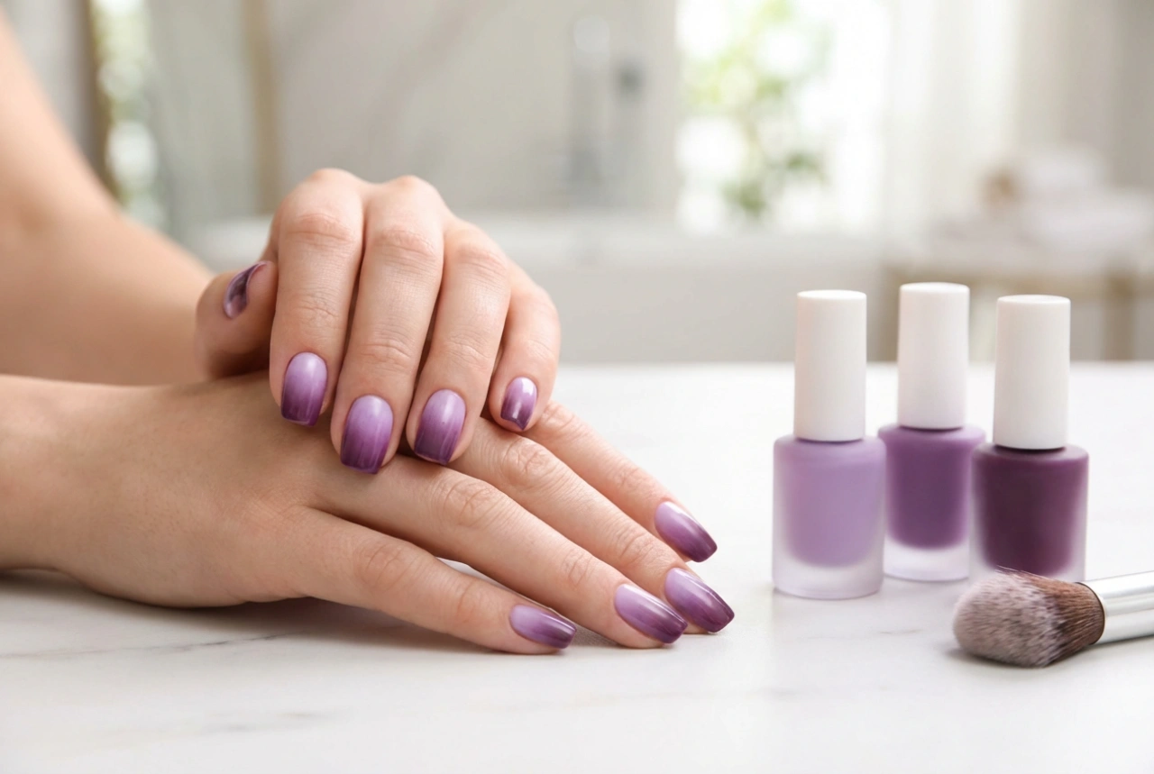 Unhas ombré roxas passo a passo: como misturar tons