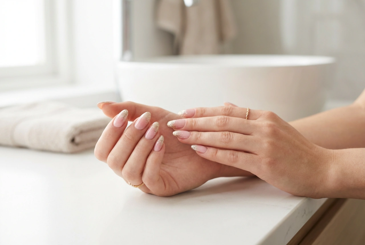 Unhas Ombré Rosa com Glitter: Onde Adicionar Brilho e Como Proteger