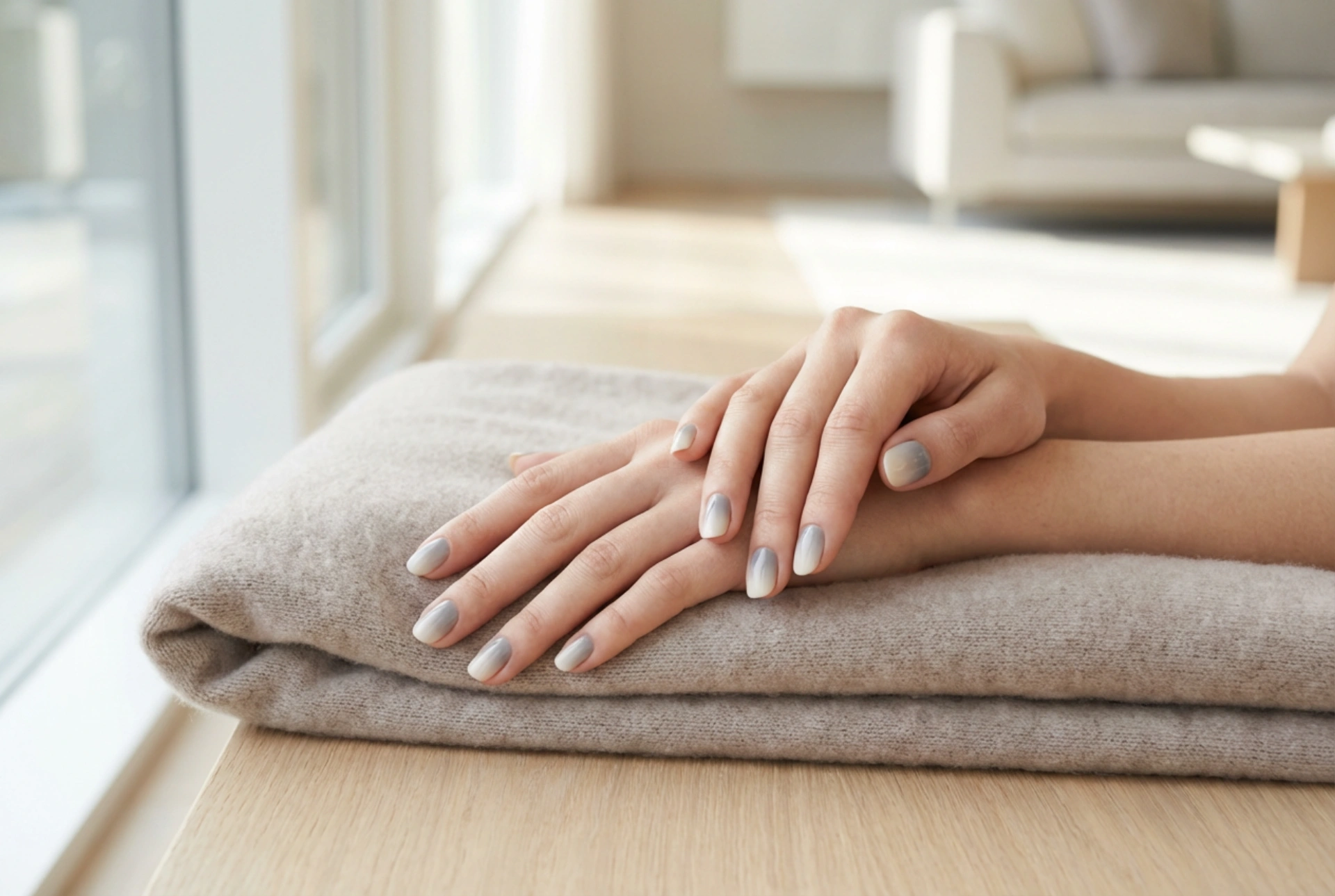 Unhas ombre cinza passo a passo: elegância fria em casa