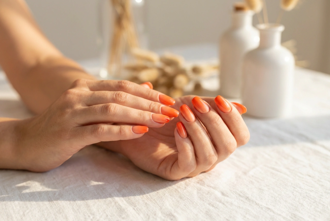 Unhas ombré laranja: uma transição suculenta para o verão