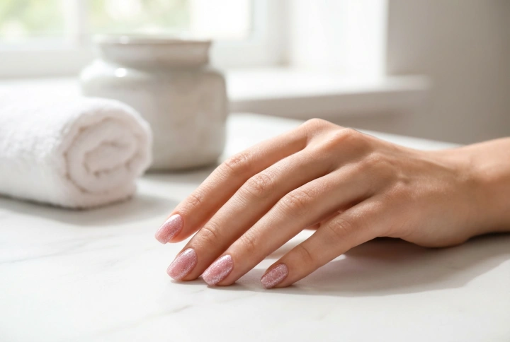 Unhas de glitter rosa: técnicas de aplicação e suavização
