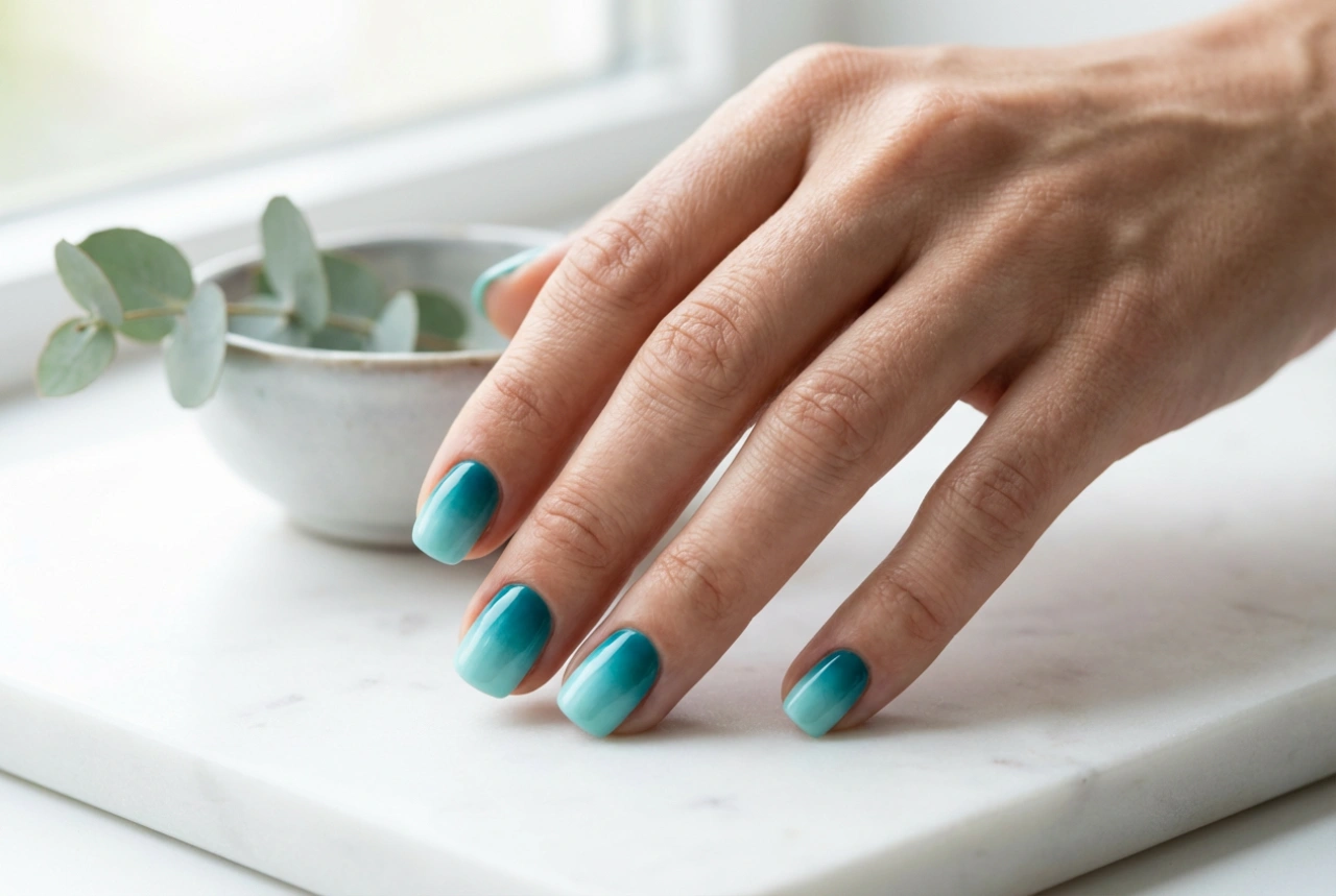 Unhas ombre turquesa: como fazer o degradê e quais acabamentos usar