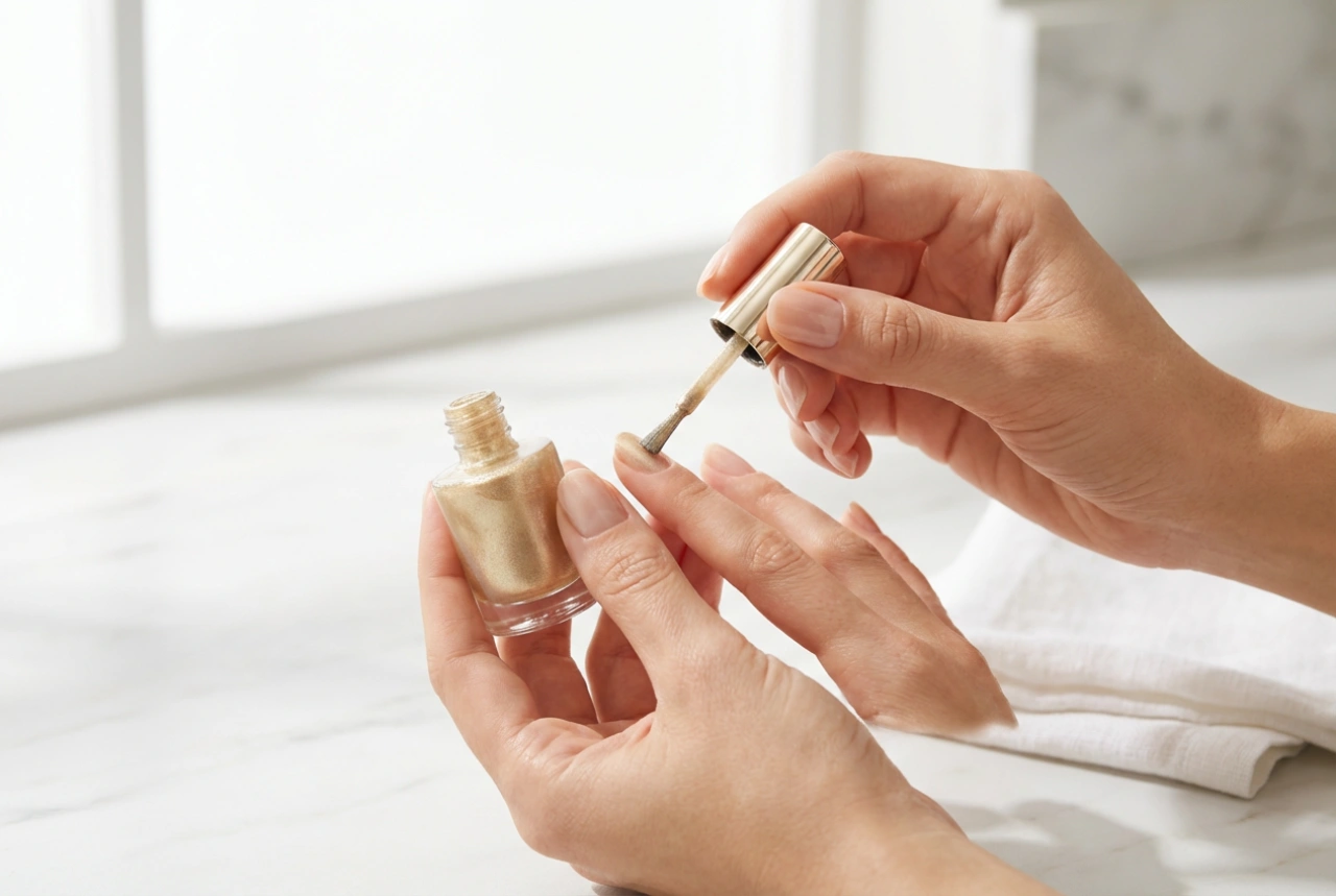 Esmalte em gel dourado: técnicas de aplicação e combinações com outros efeitos