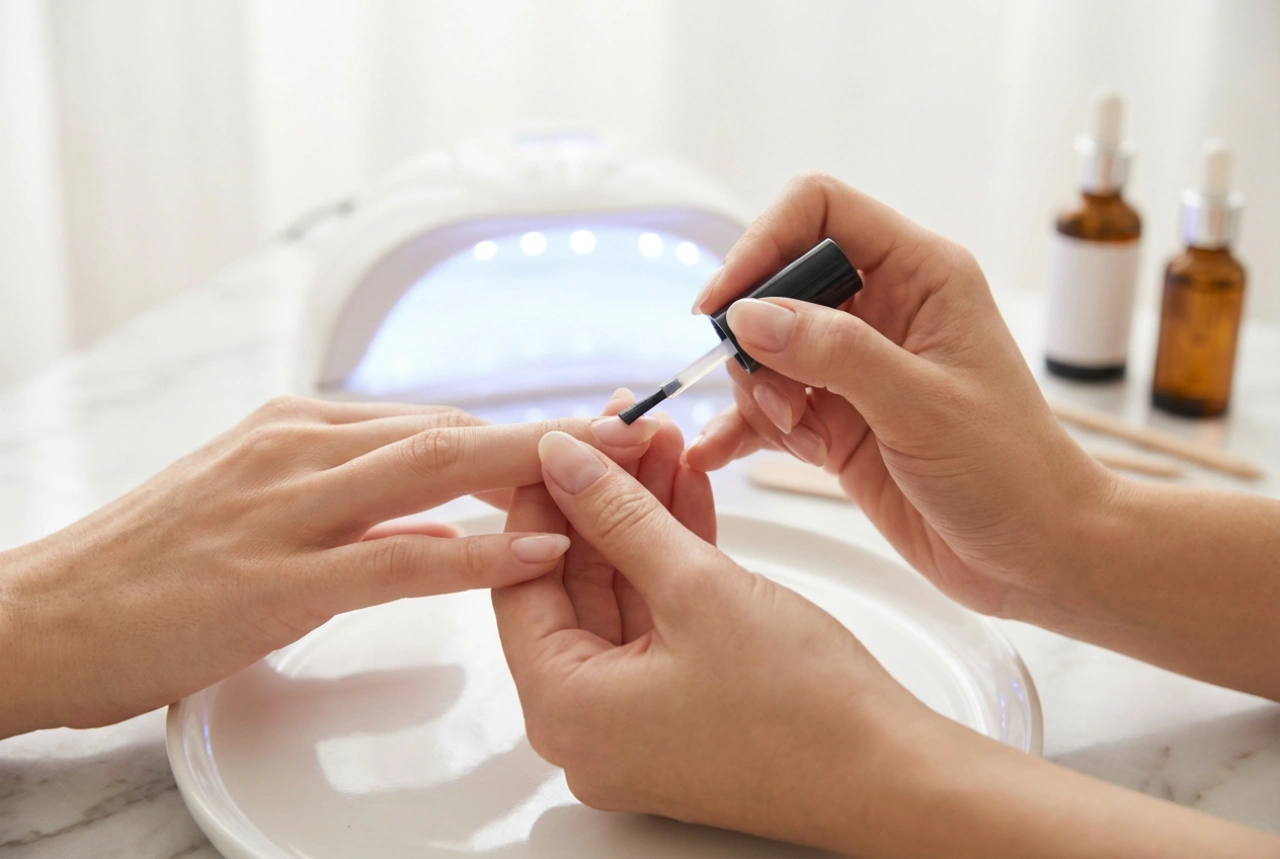 Base para esmalte em gel: preparação da unha, aplicação e cura