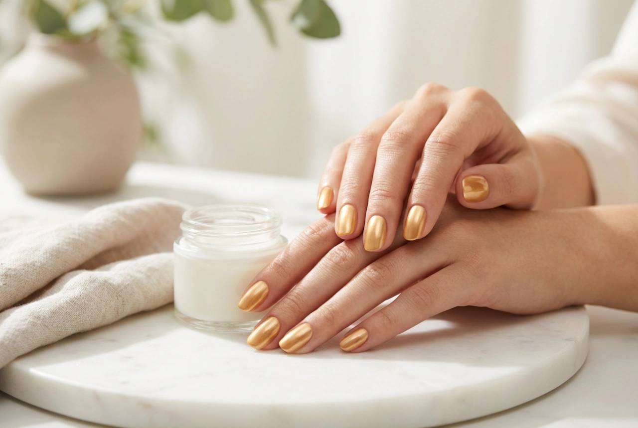 Esmalte em gel dourado: aplicação suave, brilho uniforme e inspirações de estilo