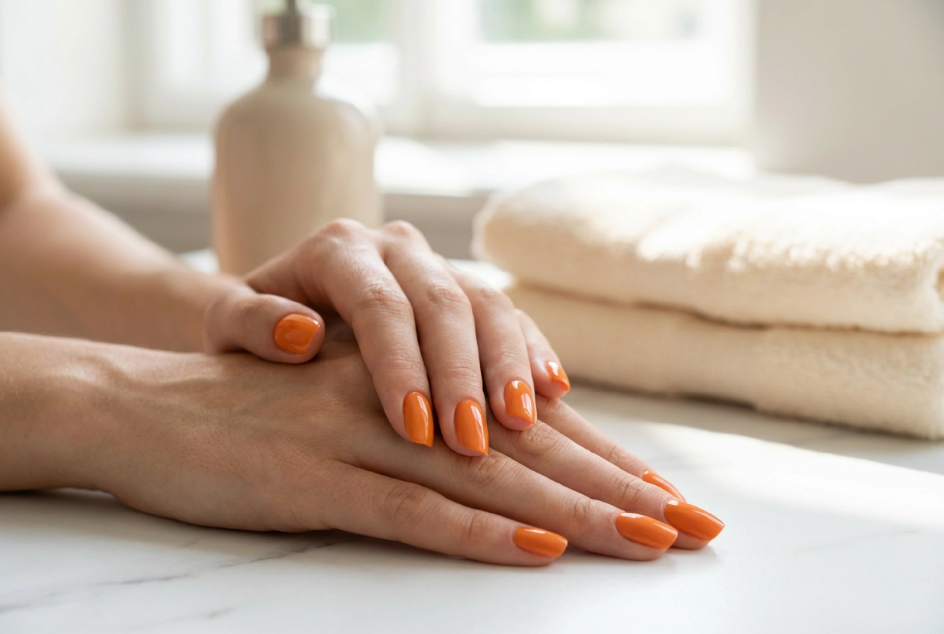 Esmalte em gel laranja: cor uniforme e sem manchas