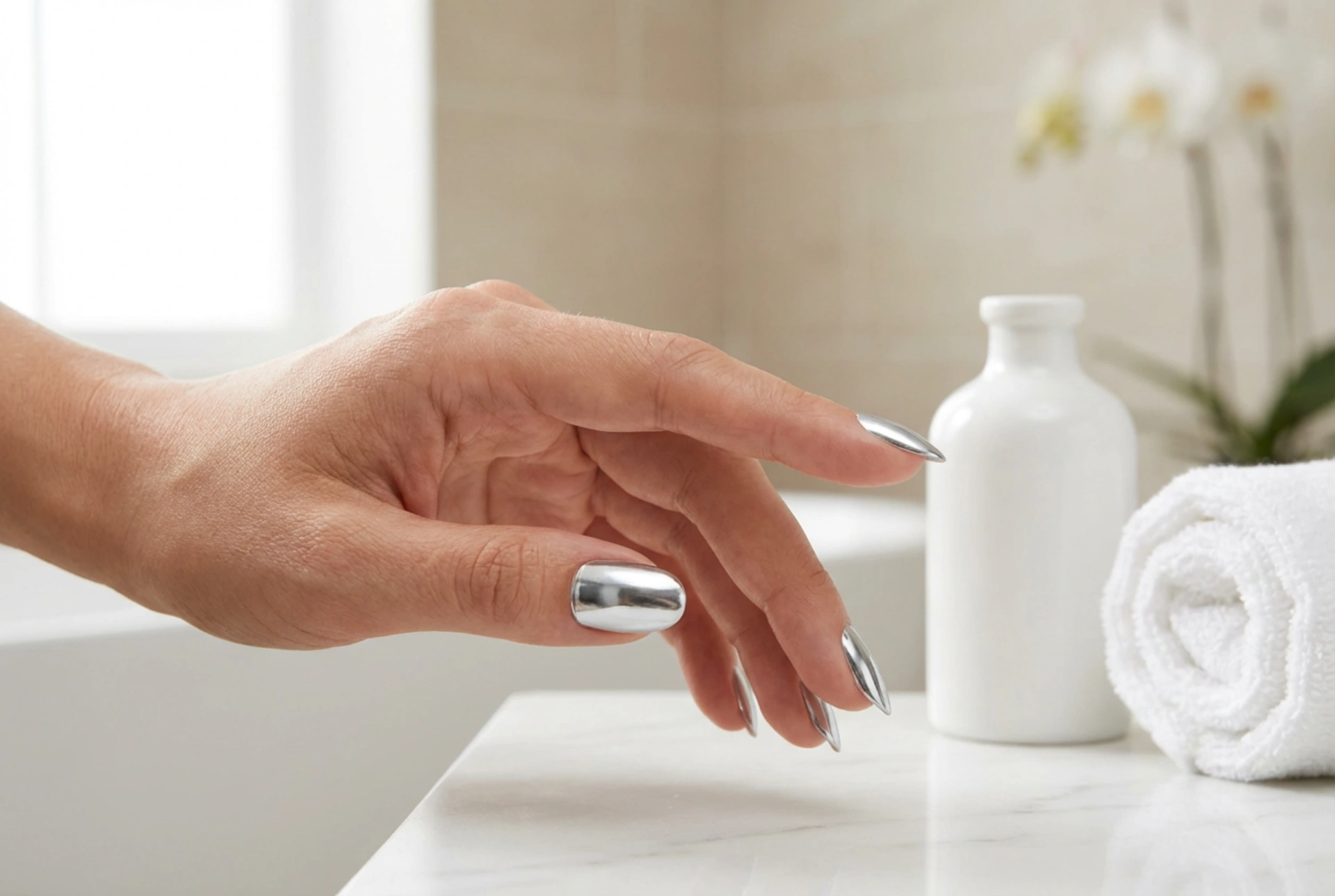 Unhas com pó cromado em casa: como obter o efeito espelhado e evitar manchas