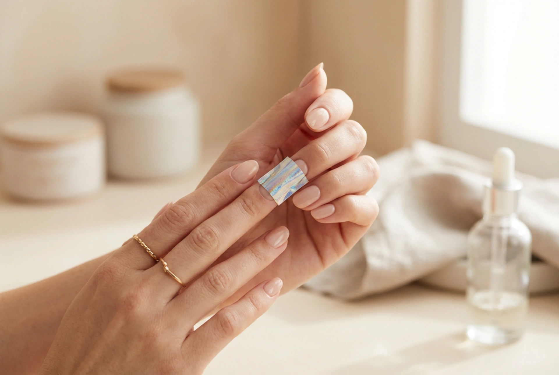 Unhas decoradas com foil: preparação da base e aplicação de estampas