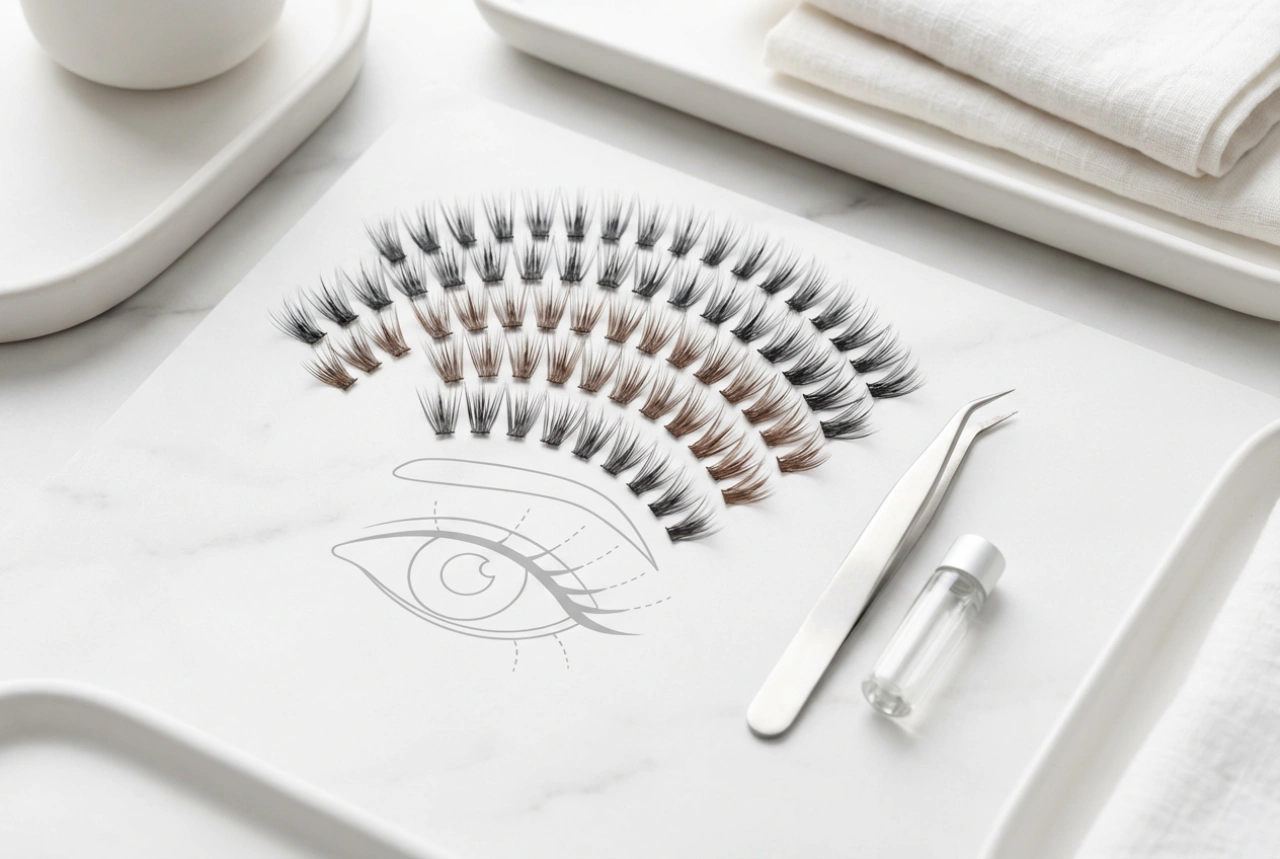 Cílios Postiços em Tufos: Seleção de Comprimento e Mapeamento dos Olhos