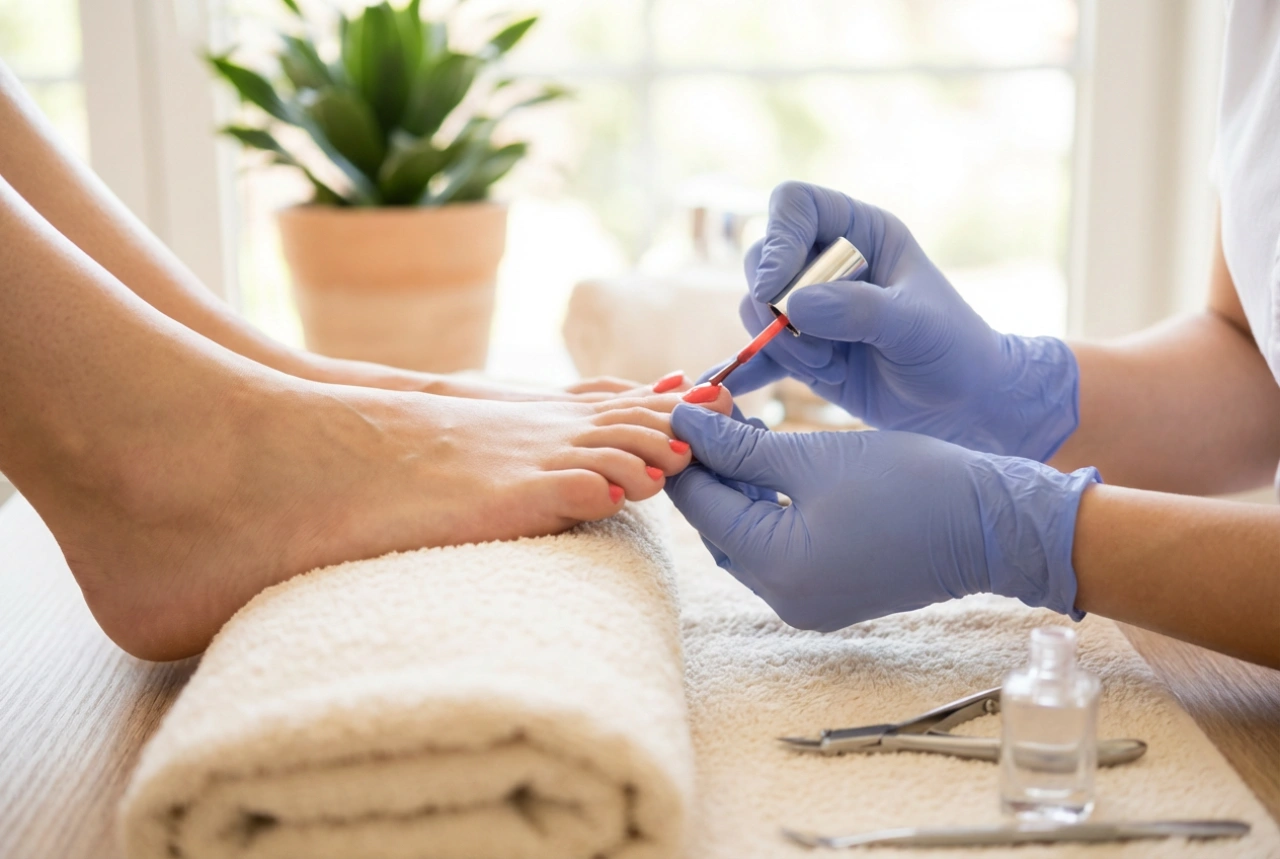 Pedicure em gel nos pés: preparação, esmaltação e acabamento