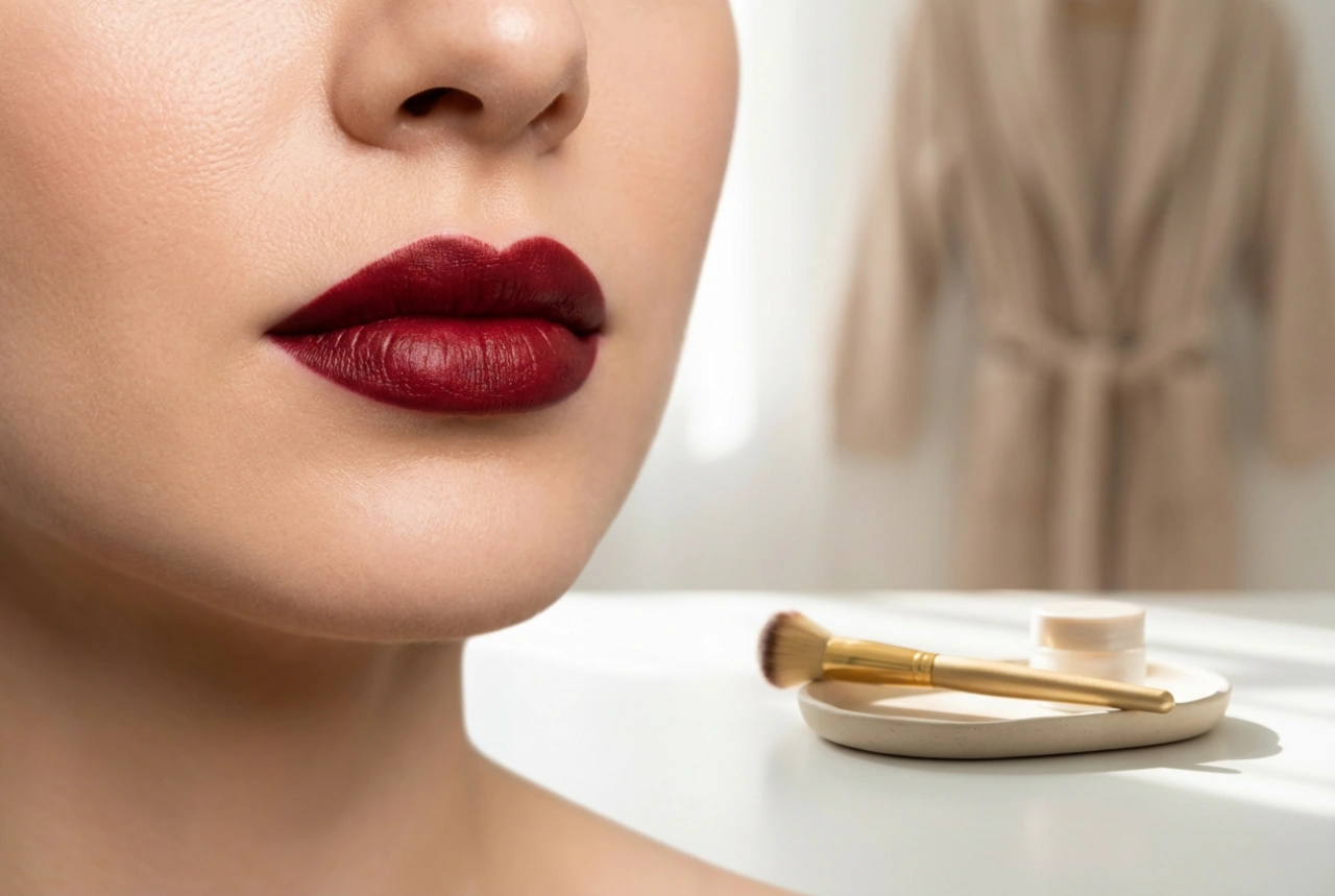 Batom vermelho escuro: como destacar a maquiagem e truques com lápis de boca