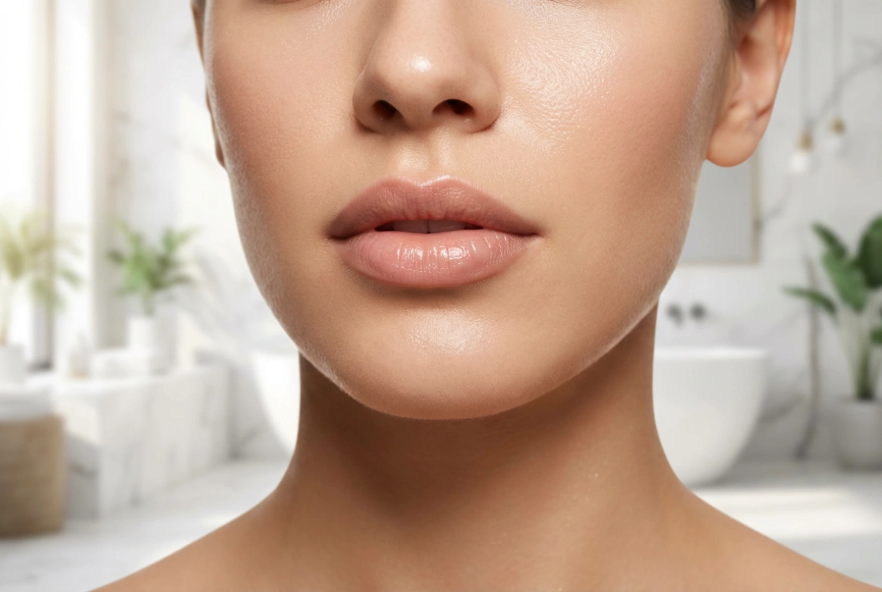 Contorno labial nude como base: contorno suave, preenchimento e fixação