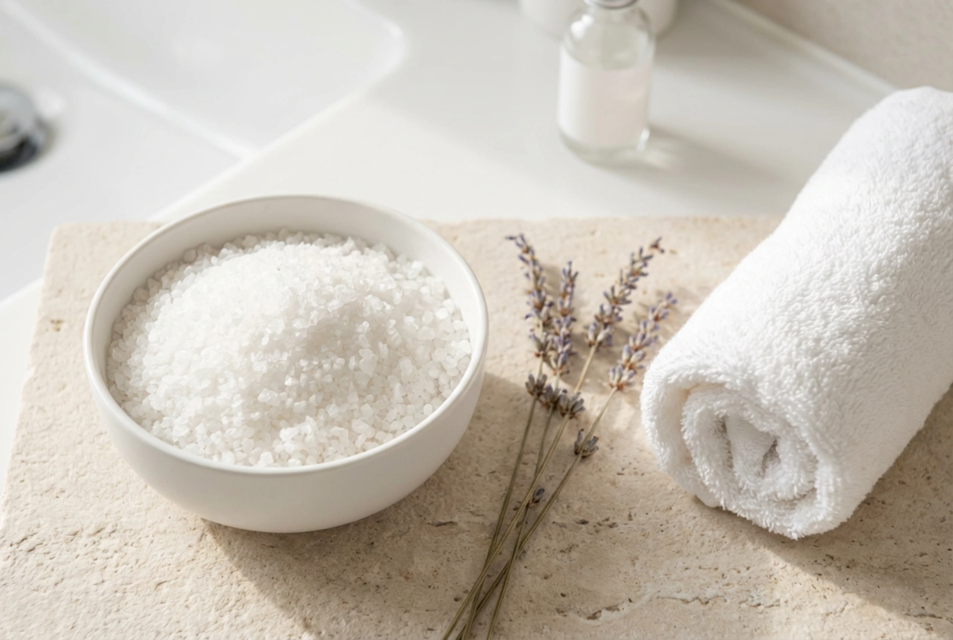 Sal de Epsom para banho no spa caseiro: como usar e com o que combinar