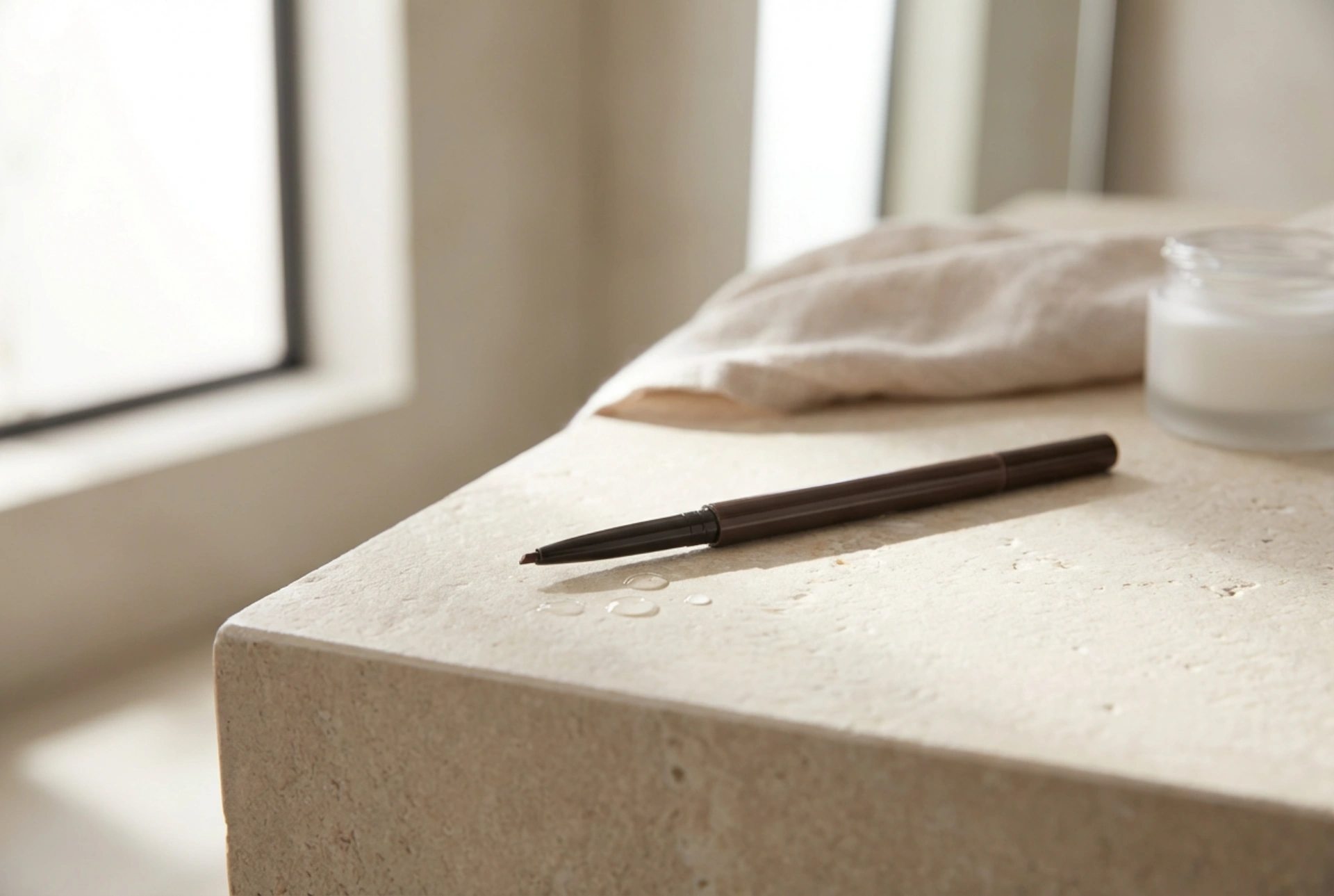 Lápis de sobrancelha à prova d'água: desenhando o formato e preenchendo